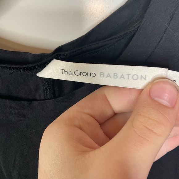 Babaton The Group Pima Cotton Black Crewneck Tee Size Small - Picture 3 of 5